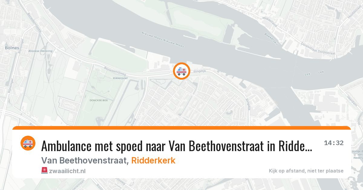 Ambulance met spoed naar Van Beethovenstraat in Ridderkerk — 4 jul 2026