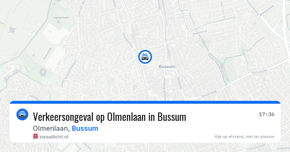 Verkeersongeval op Olmenlaan in Bussum — 23 mei 2026