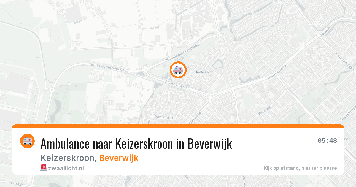 Ambulance naar Keizerskroon in Beverwijk — 9 aug 2026