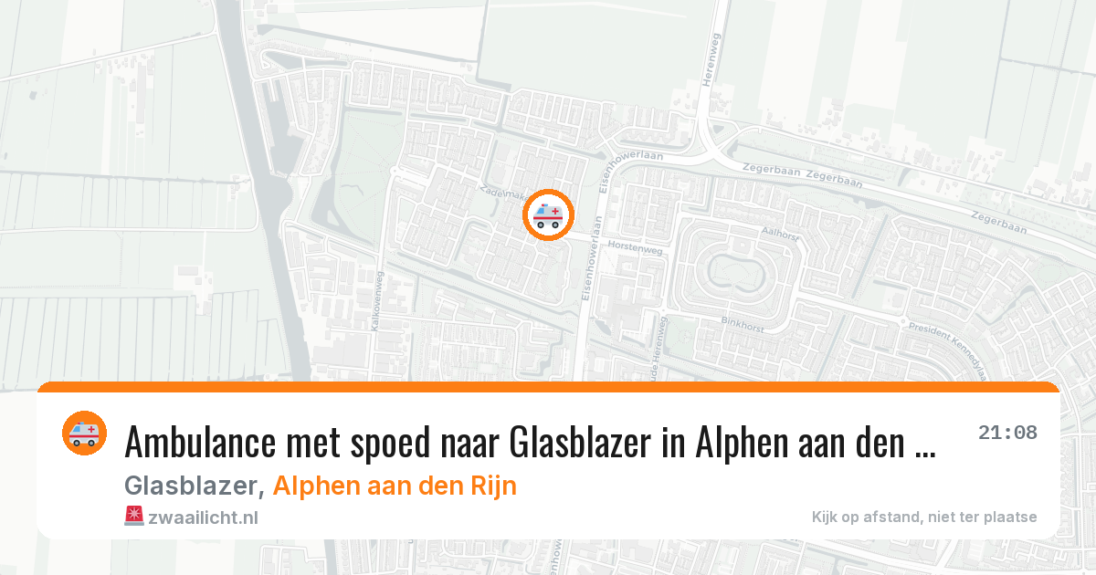 Ambulance met spoed naar Glasblazer in Alphen aan den Rijn — 25 mei 2026