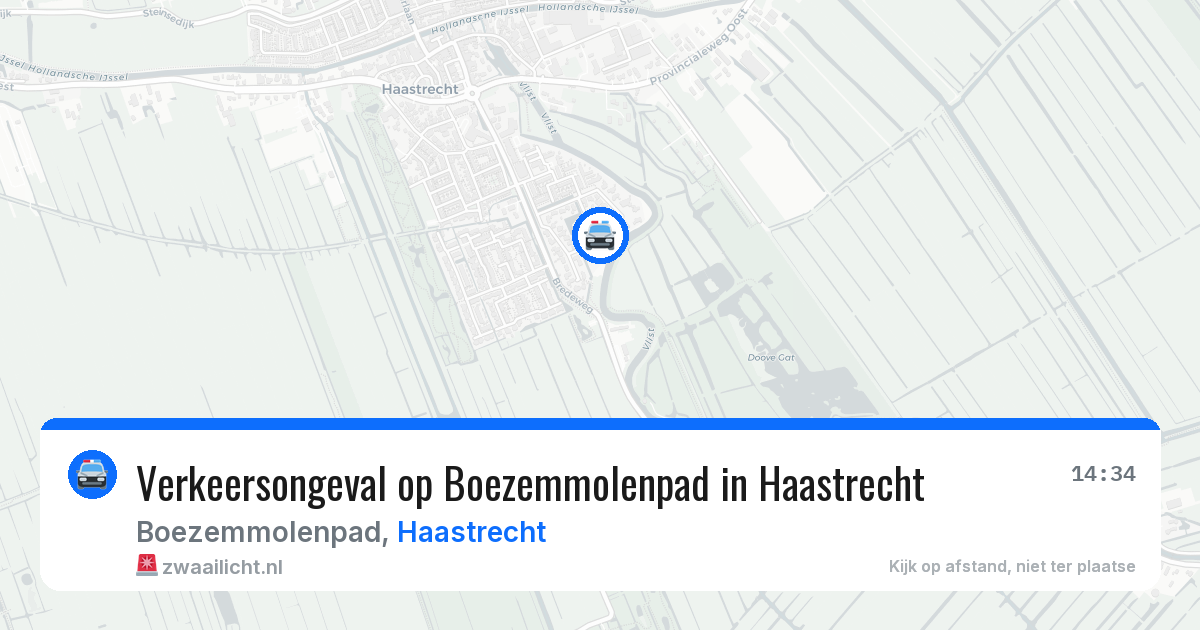 Verkeersongeval op Boezemmolenpad in Haastrecht — 25 mei 2026