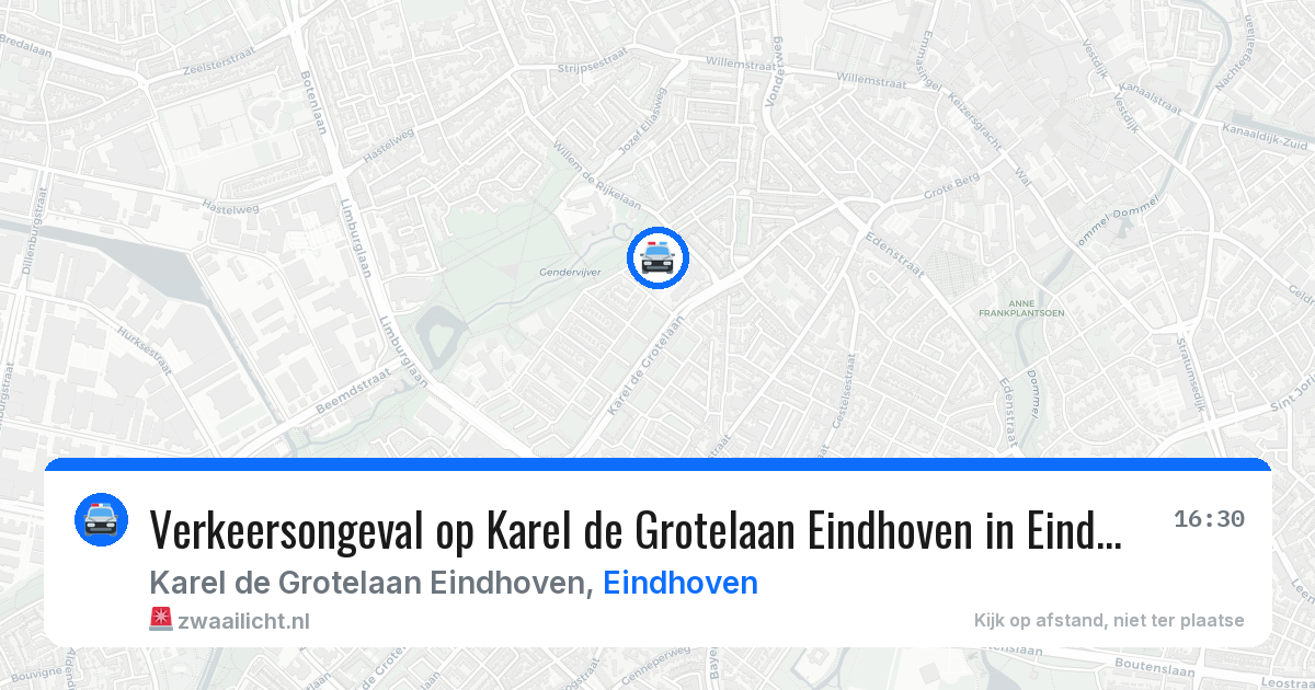 Verkeersongeval op Karel de Grotelaan Eindhoven in Eindhoven — 3 mei 2026