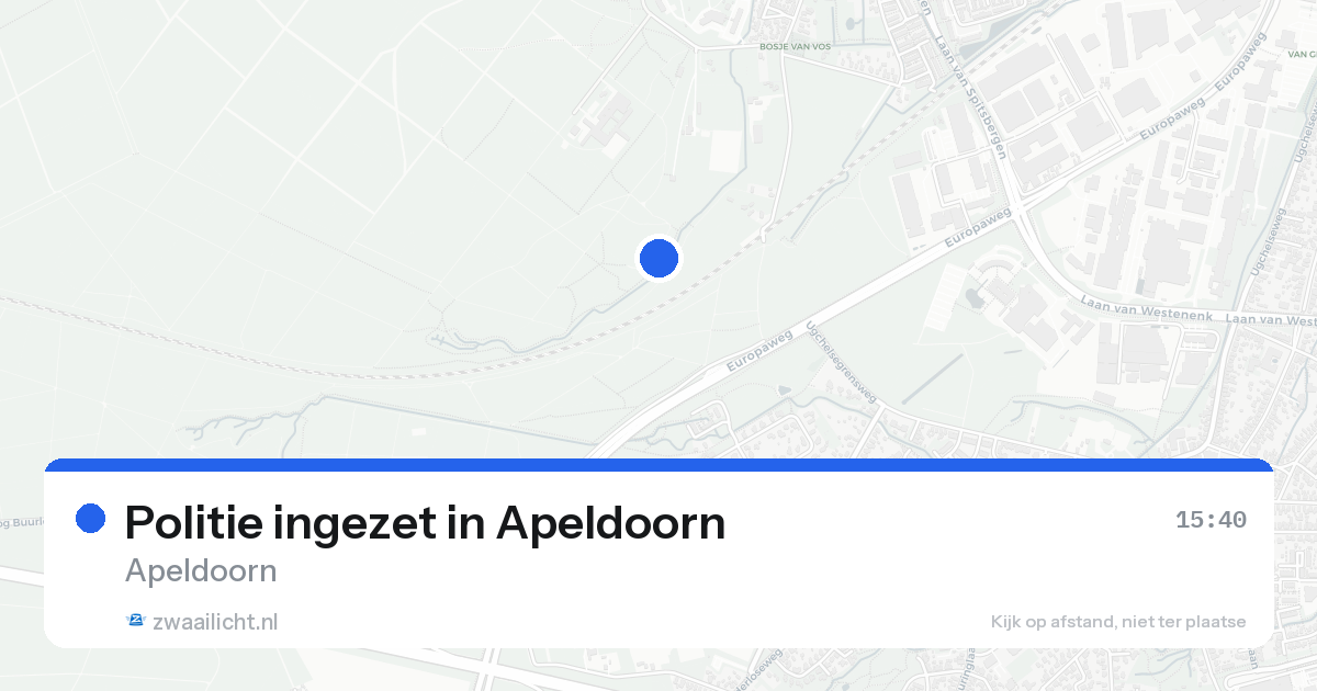 Politie ingezet in Apeldoorn — 15 aug 2026 | 🚨 Zwaailicht.nl