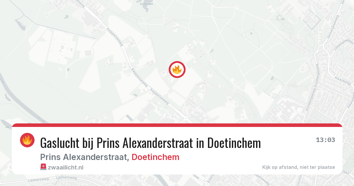 Gaslucht bij Prins Alexanderstraat in Doetinchem — 8 aug 2026