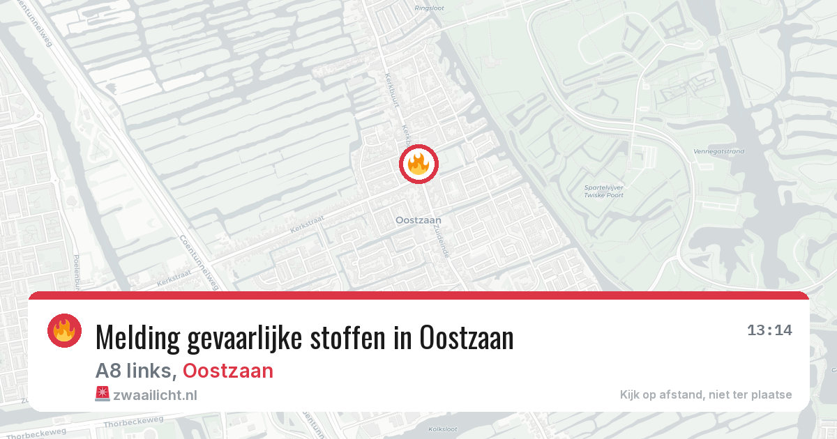 Melding gevaarlijke stoffen in Oostzaan — 28 apr 2026