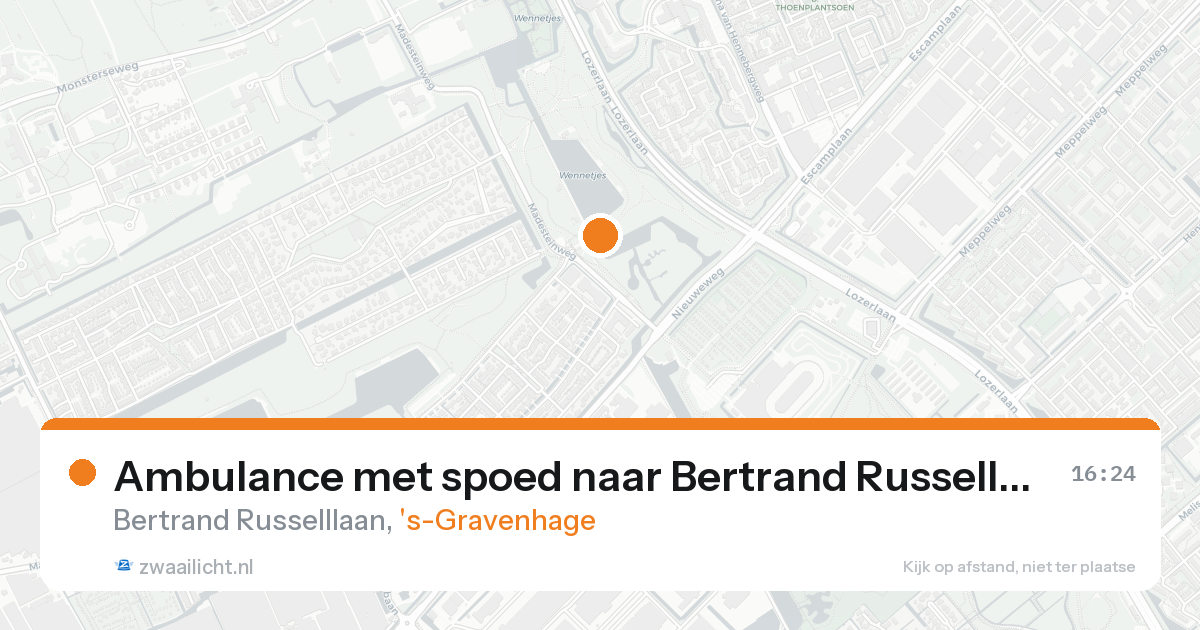 Ambulance met spoed naar Bertrand Russelllaan in 's-Gravenhage — 4 mei 2026