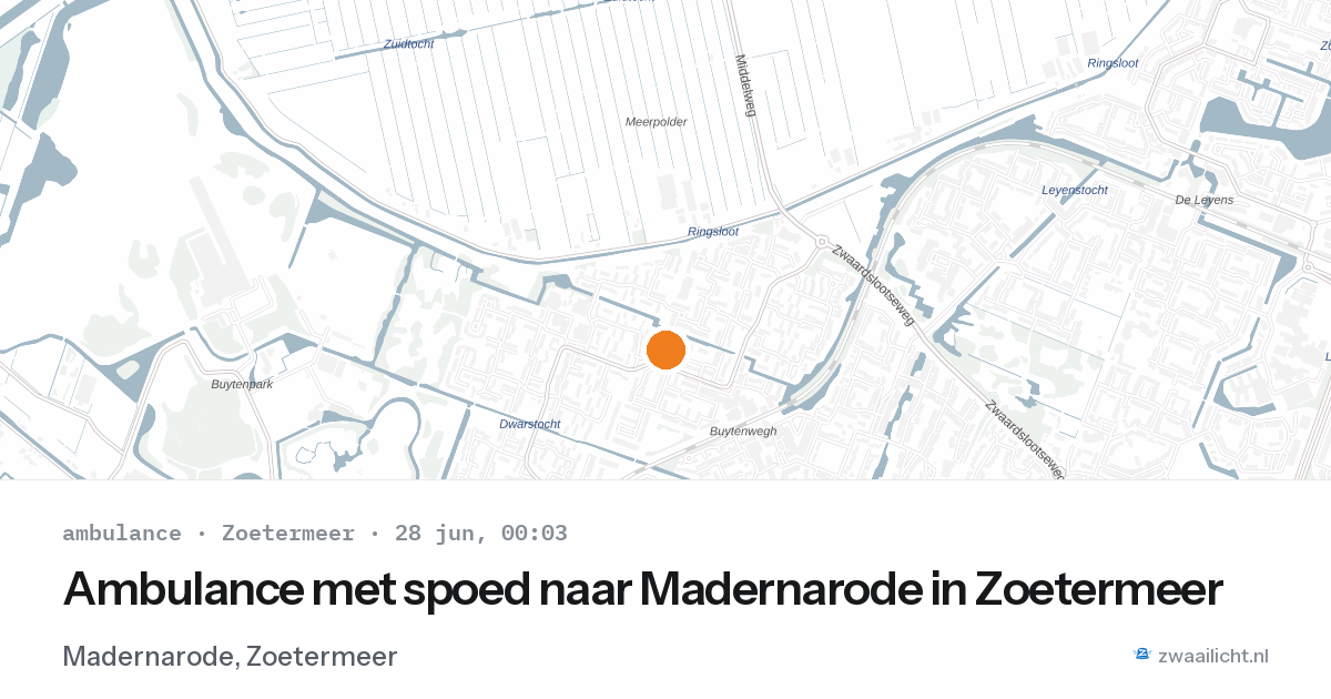 Ambulance met spoed naar Madernarode in Zoetermeer — 27 jun 2026