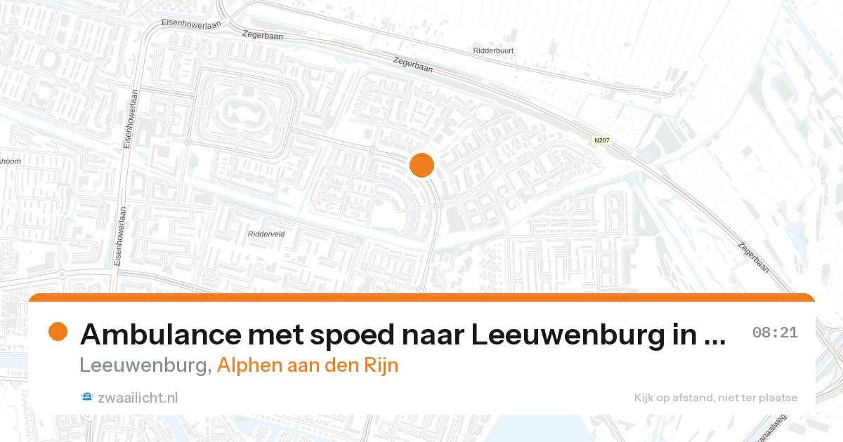 Ambulance met spoed naar Leeuwenburg in Alphen aan den Rijn — 27 aug 2026