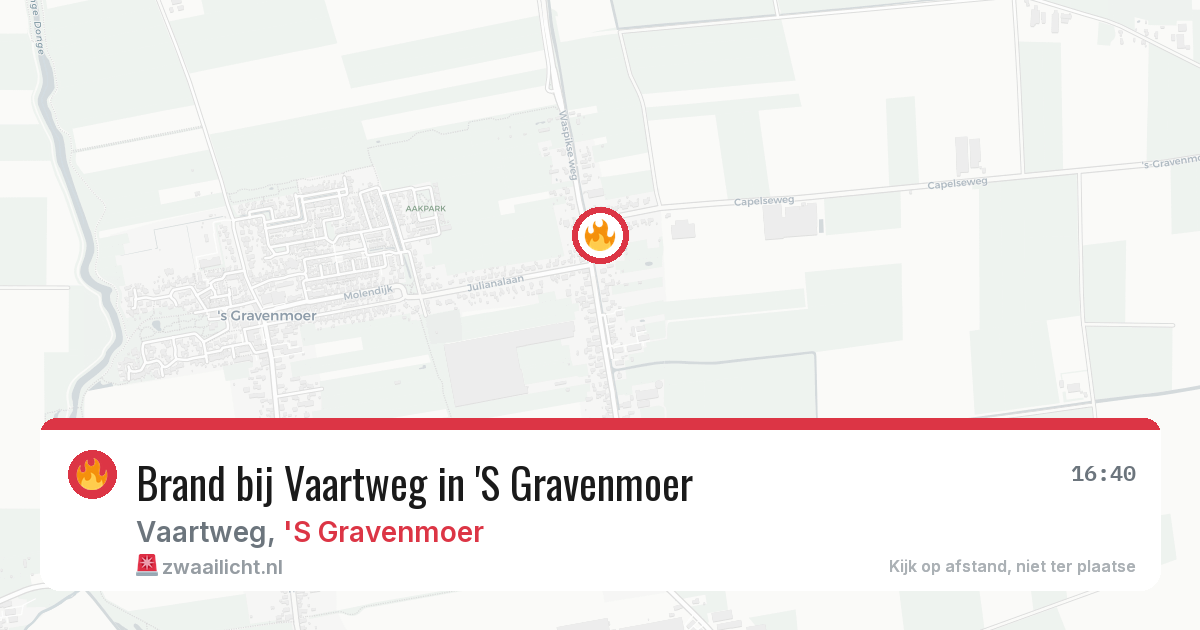 Brand bij Vaartweg in 'S Gravenmoer — 20 feb 2026