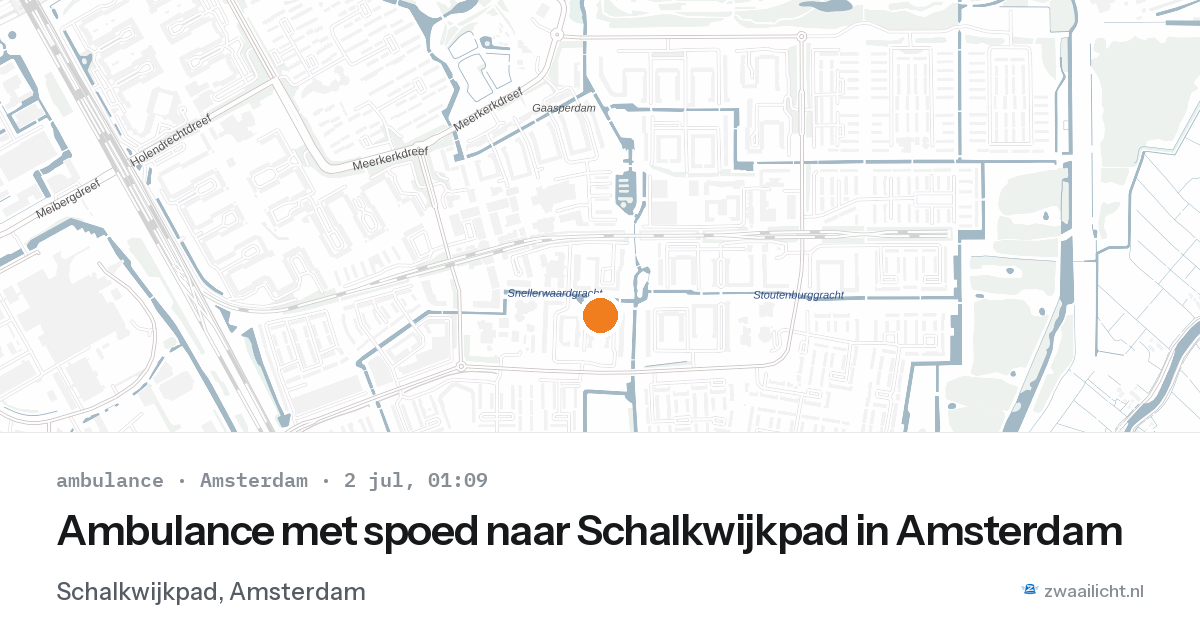 Ambulance met spoed naar Schalkwijkpad in Amsterdam — 1 jul 2026