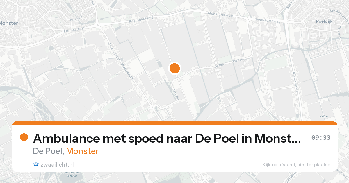 Ambulance met spoed naar De Poel in Monster — 18 aug 2026