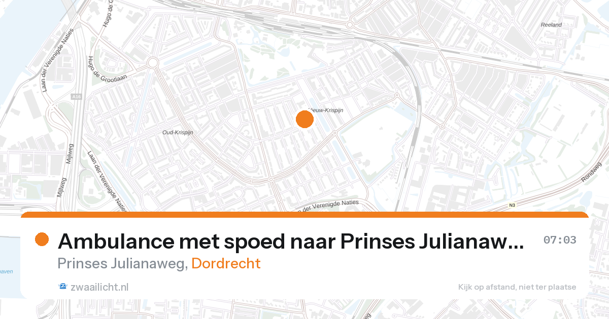 Ambulance met spoed naar Prinses Julianaweg in Dordrecht — 28 aug 2026