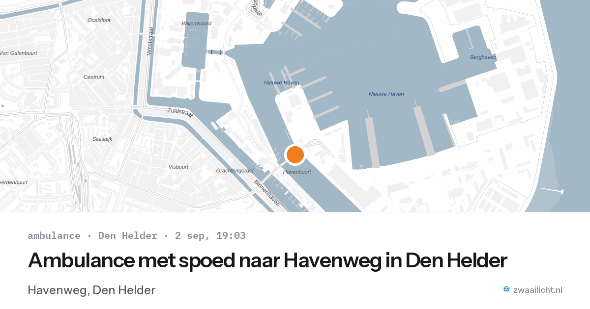 Ambulance met spoed naar Havenweg in Den Helder — 2 sep 2026