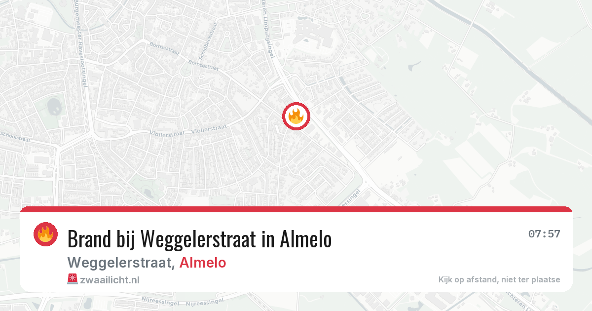 Brand bij Weggelerstraat in Almelo — 20 jun 2026