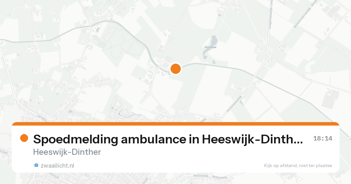 Spoedmelding ambulance in Heeswijk-Dinther — 17 aug 2026