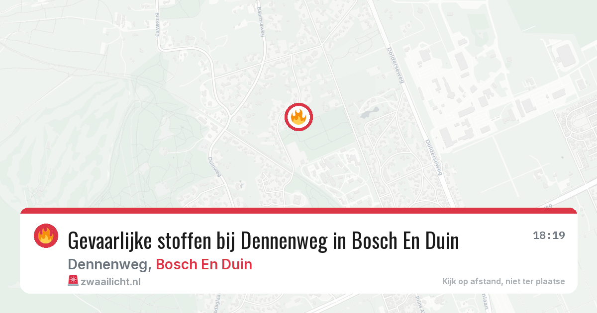 Gevaarlijke stoffen bij Dennenweg in Bosch En Duin — 22 jul 2026