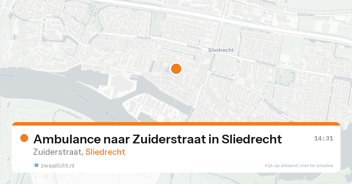 Ambulance naar Zuiderstraat in Sliedrecht — 15 aug 2026