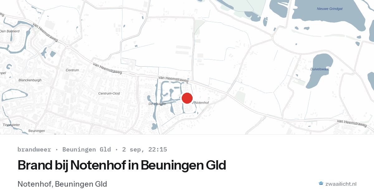 Brand bij Notenhof in Beuningen Gld — 2 sep 2026