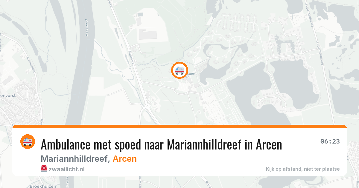Ambulance met spoed naar Mariannhilldreef in Arcen — 23 jul 2026