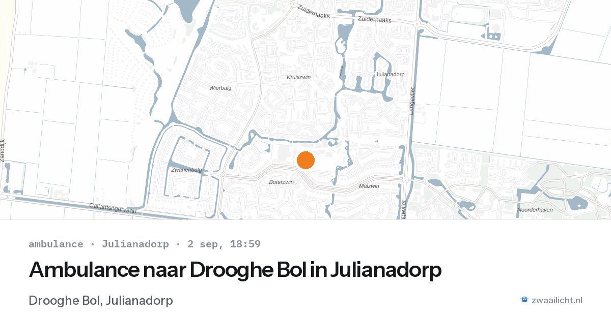 Ambulance naar Drooghe Bol in Julianadorp — 2 sep 2026
