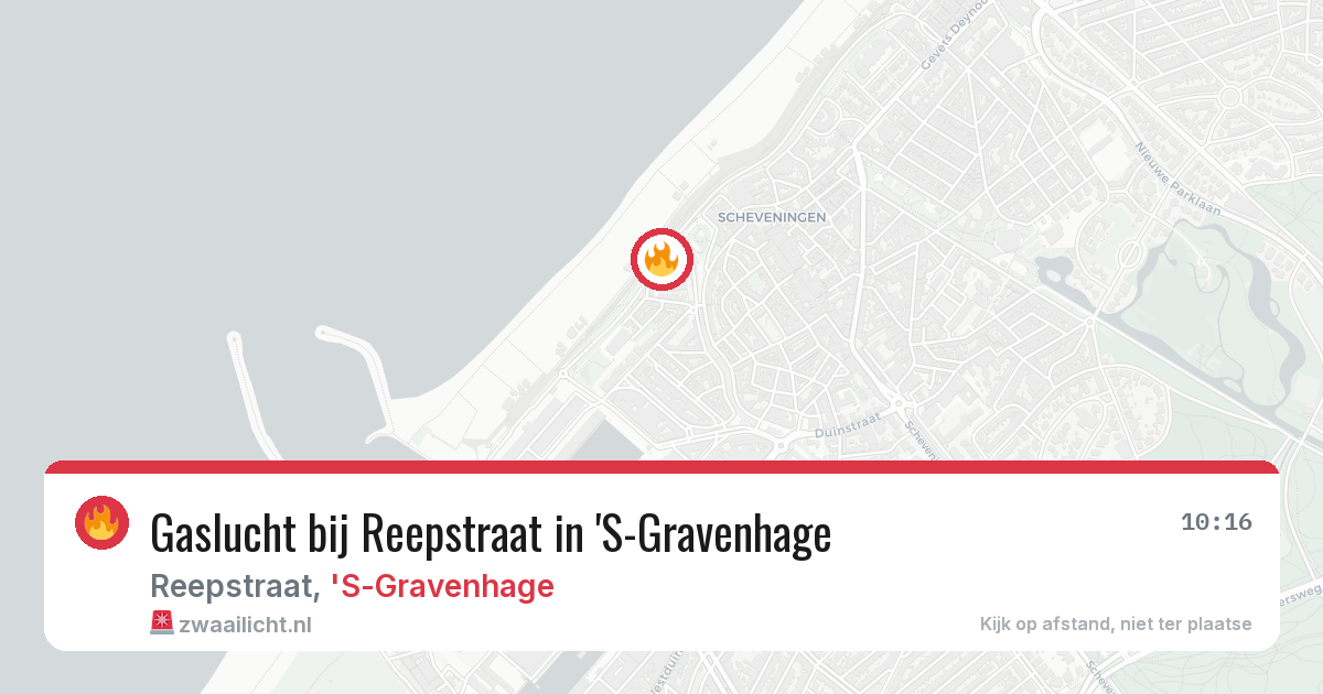 Gaslucht bij Reepstraat in 'S-Gravenhage — 6 aug 2026