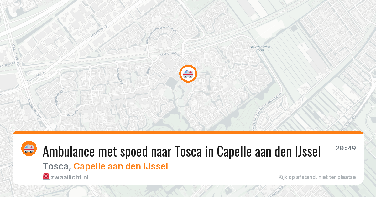 Ambulance met spoed naar Tosca in Capelle aan den IJssel — 29 mrt 2026