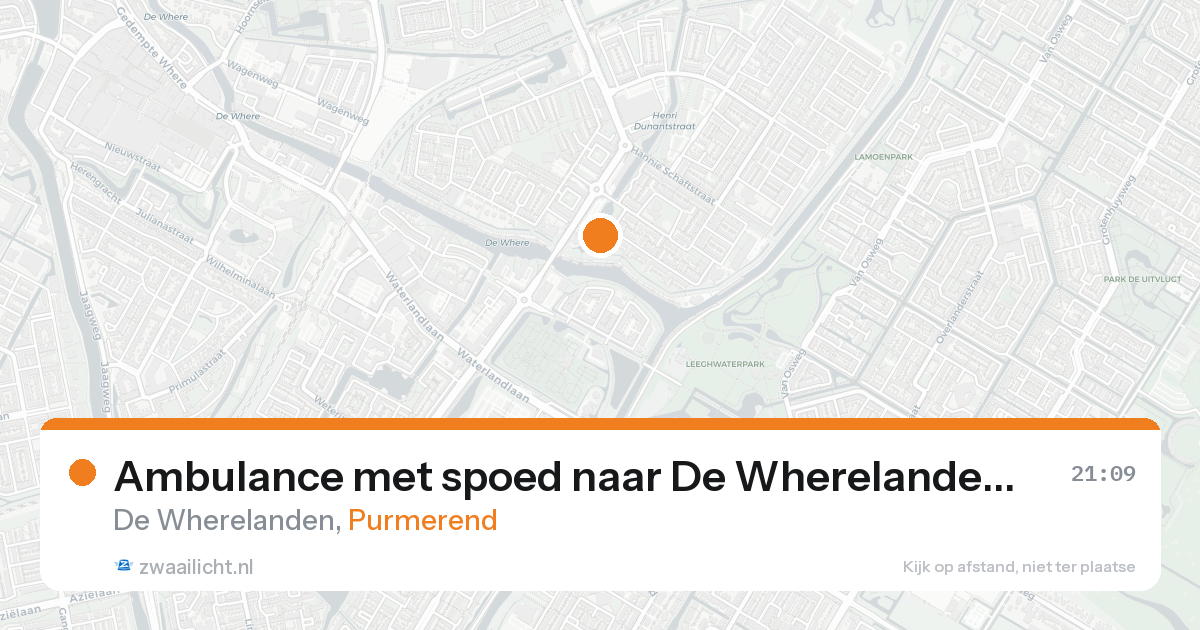 Ambulance met spoed naar De Wherelanden in Purmerend — 18 aug 2026
