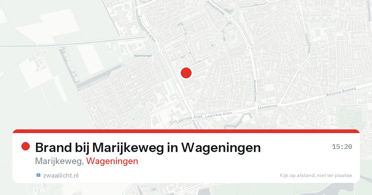 Brand bij Marijkeweg in Wageningen — 21 apr 2026