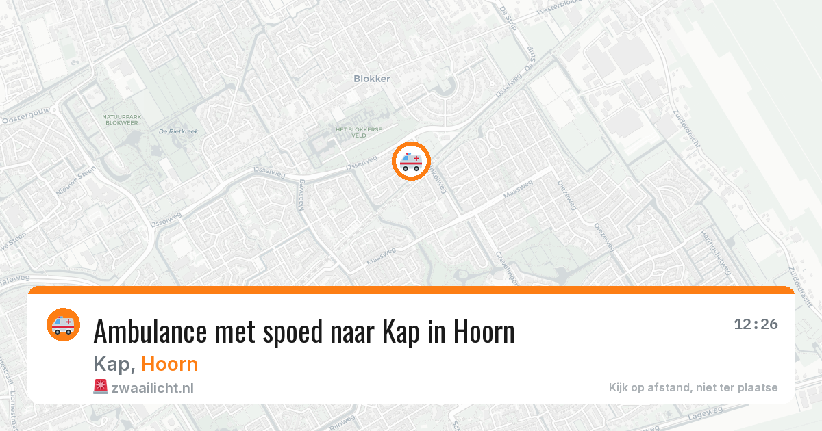 Ambulance met spoed naar Kap in Hoorn — 20 mrt 2026