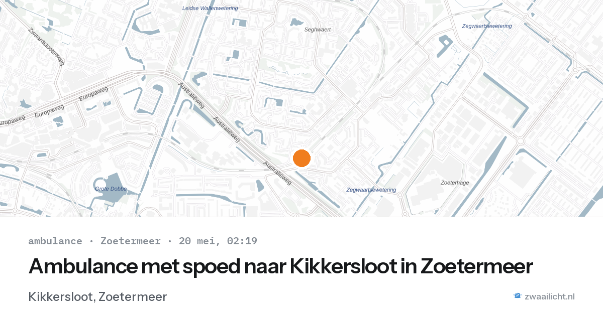 Ambulance met spoed naar Kikkersloot in Zoetermeer — 20 mei 2026