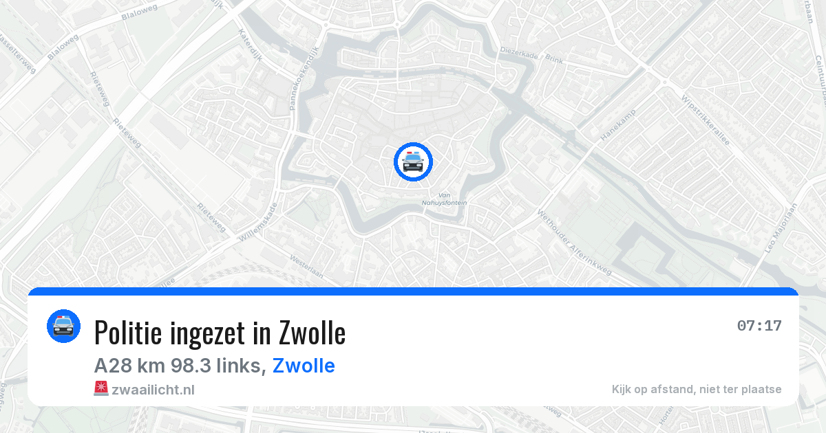 Politie ingezet in Zwolle — 12 jun 2026 | 🚨 Zwaailicht.nl