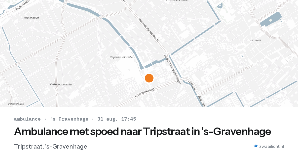 Ambulance met spoed naar Tripstraat in 's-Gravenhage — 31 aug 2026