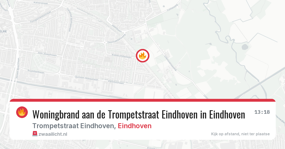 Woningbrand aan de Trompetstraat Eindhoven in Eindhoven — 5 mrt 2026