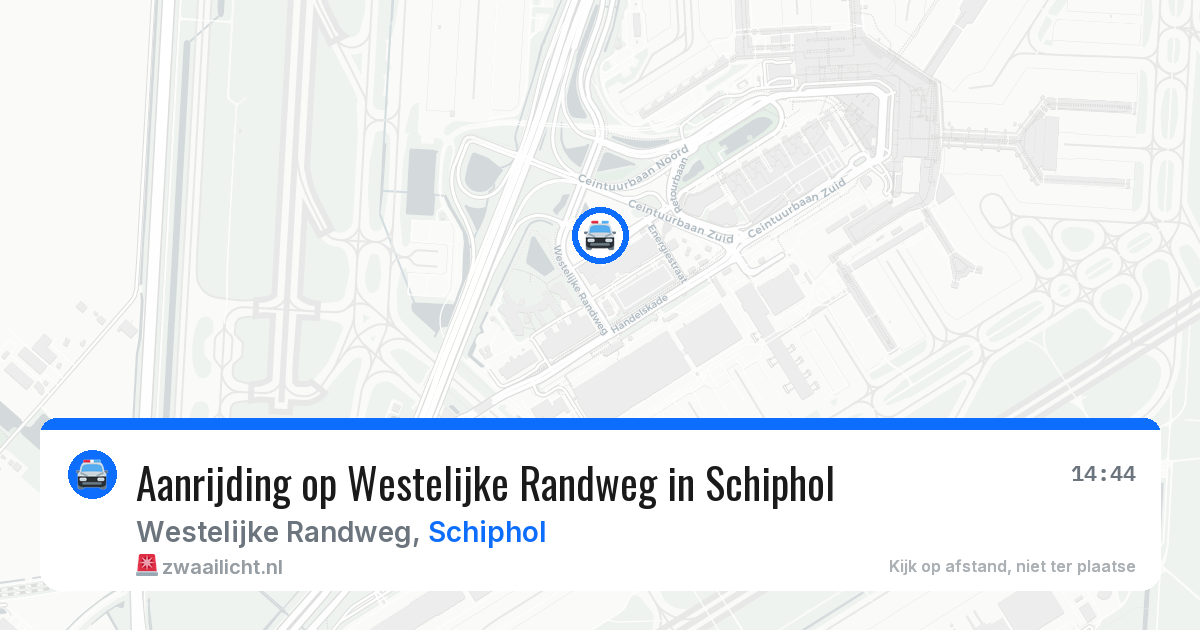 Aanrijding op Westelijke Randweg in Schiphol — 6 mei 2026
