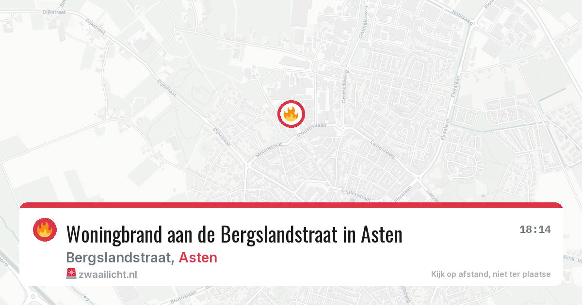 Woningbrand aan de Bergslandstraat in Asten — 30 jun 2026