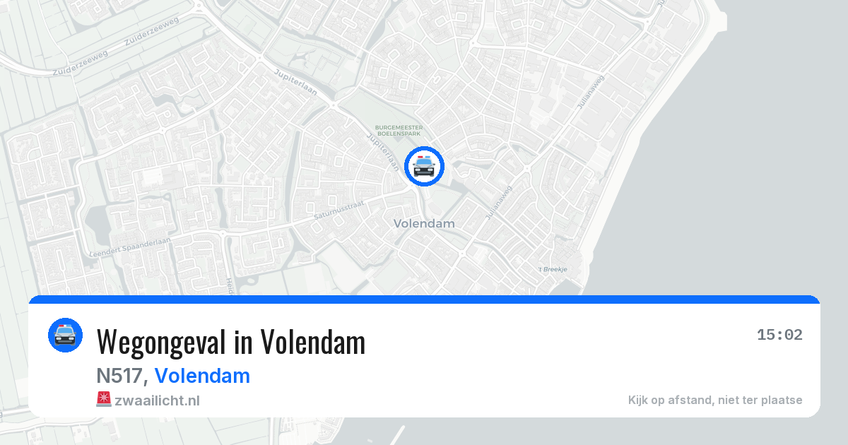 Wegongeval in Volendam — 30 jun 2026