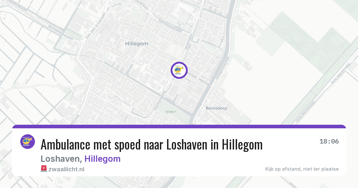 Ambulance met spoed naar Loshaven in Hillegom — 31 jul 2026