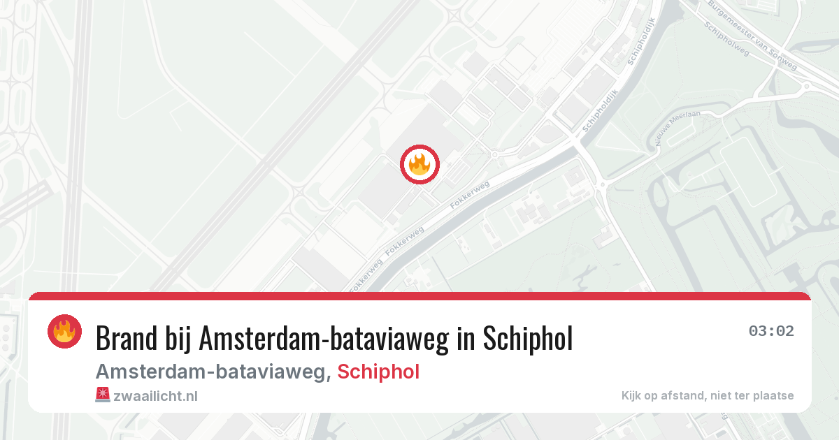 Brand bij Amsterdam-bataviaweg in Schiphol — 17 jul 2026