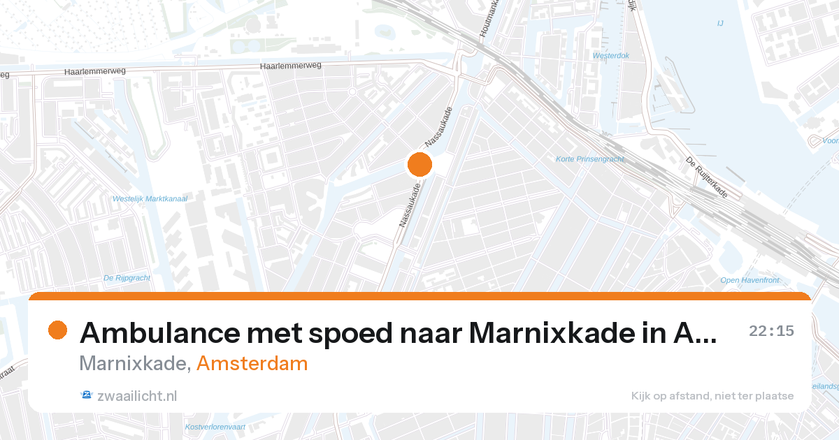 Ambulance met spoed naar Marnixkade in Amsterdam — 27 aug 2026