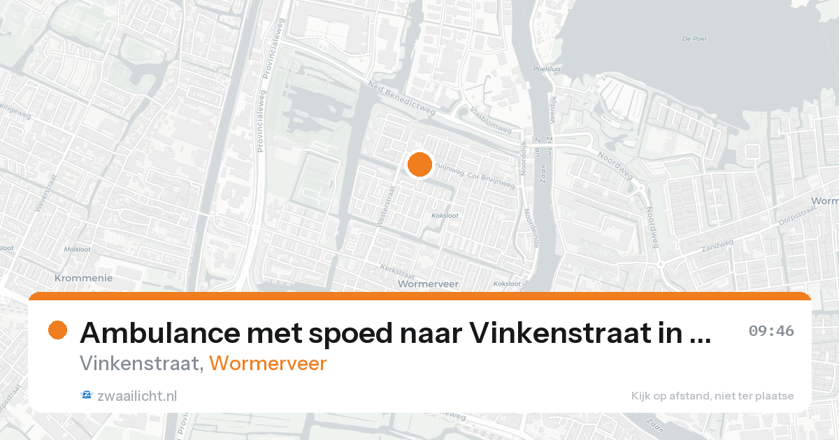 Ambulance met spoed naar Vinkenstraat in Wormerveer — 22 aug 2026
