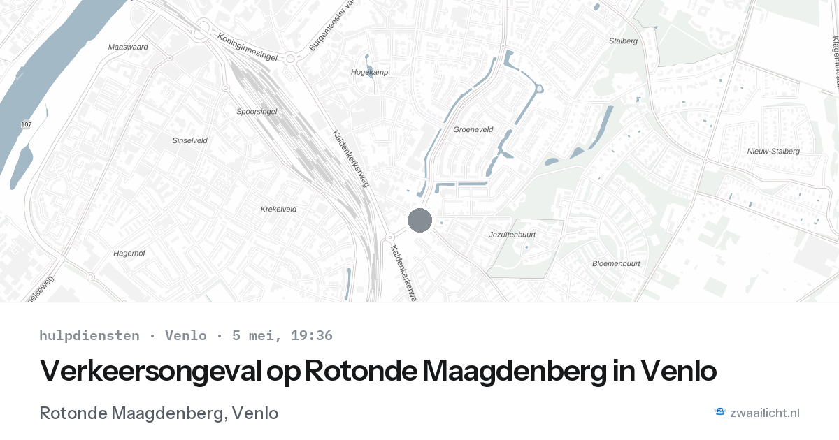 Verkeersongeval op Rotonde Maagdenberg in Venlo — 5 mei 2026