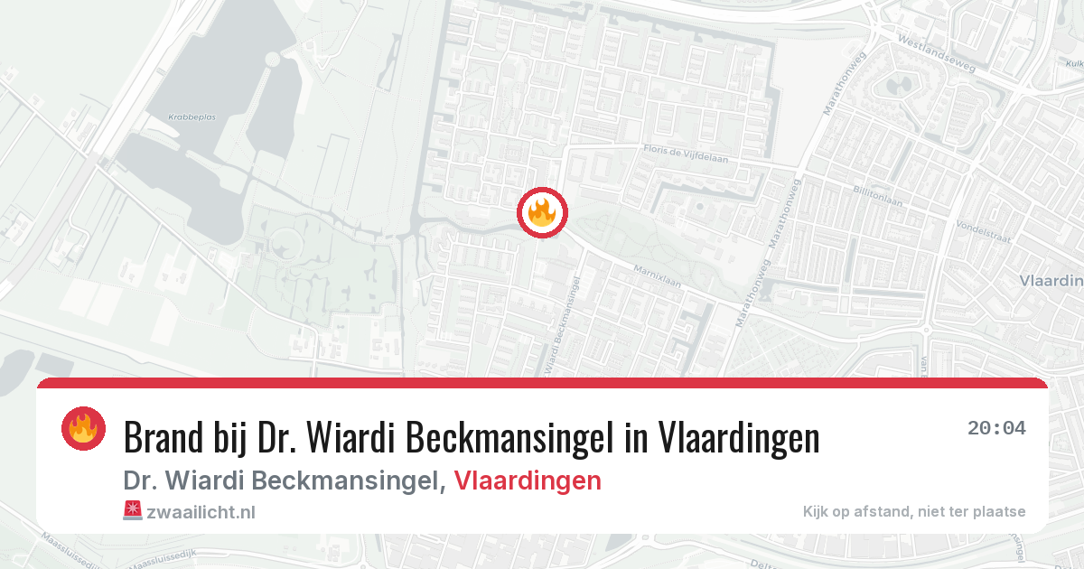 Brand bij Dr. Wiardi Beckmansingel in Vlaardingen — 4 apr 2026