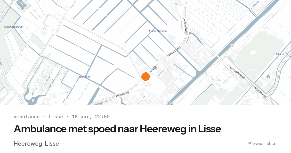 Ambulance met spoed naar Heereweg in Lisse — 18 apr 2026