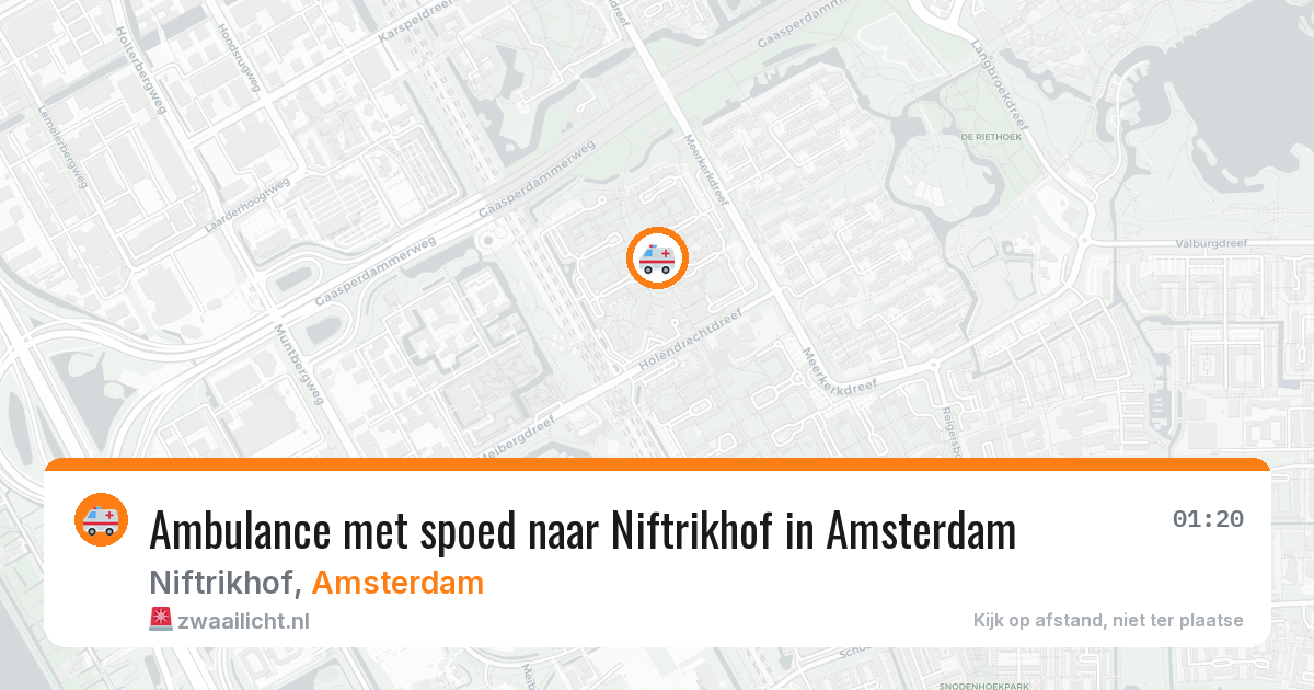 Ambulance met spoed naar Niftrikhof in Amsterdam — 15 mrt 2026