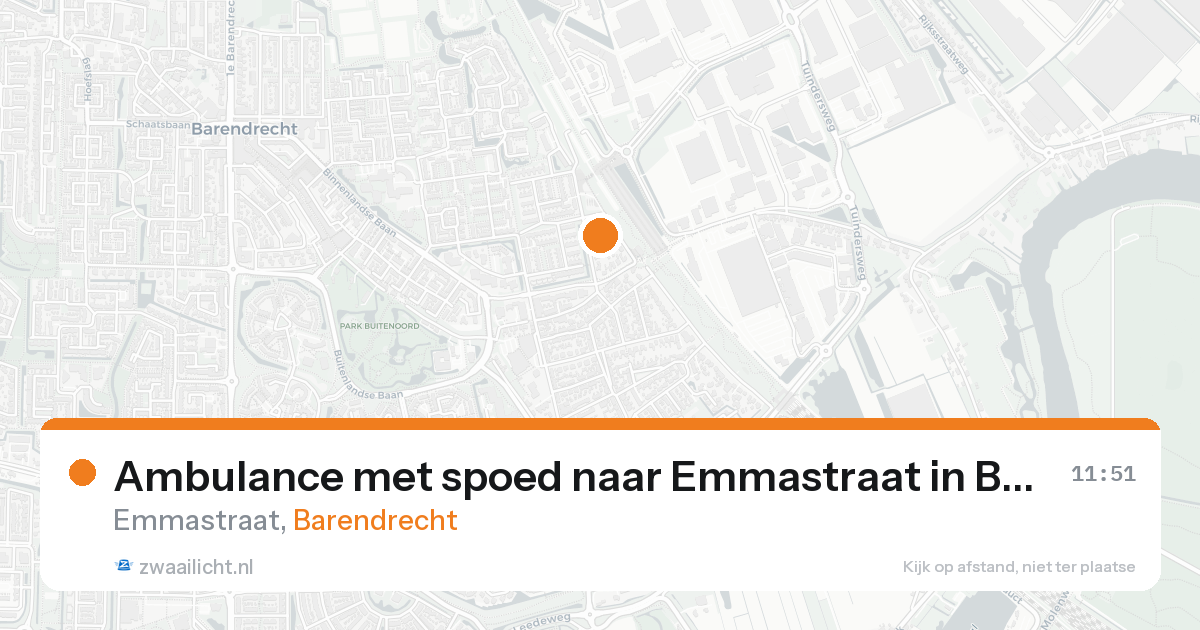 Ambulance met spoed naar Emmastraat in Barendrecht — 25 aug 2026