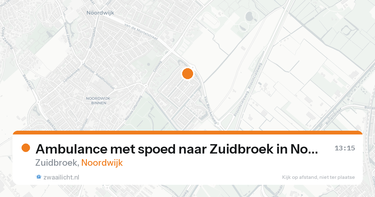 Ambulance met spoed naar Zuidbroek in Noordwijk — 16 aug 2026