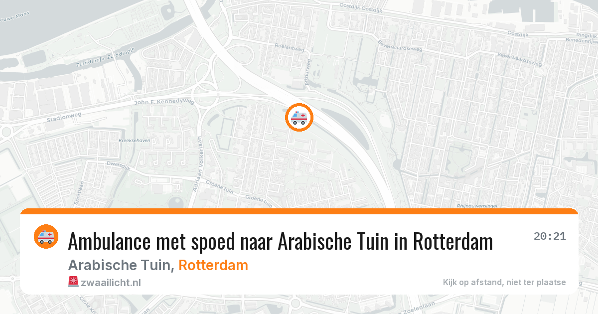 Ambulance met spoed naar Arabische Tuin in Rotterdam — 1 aug 2026
