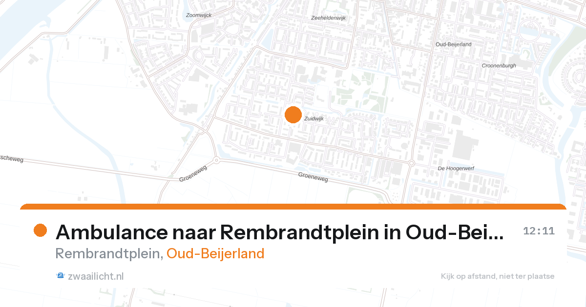 Ambulance naar Rembrandtplein in Oud-Beijerland — 27 aug 2026