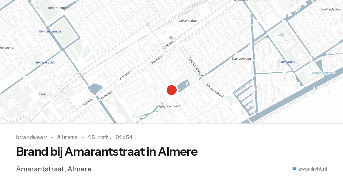 Brand bij Amarantstraat in Almere — 15 mrt 2026