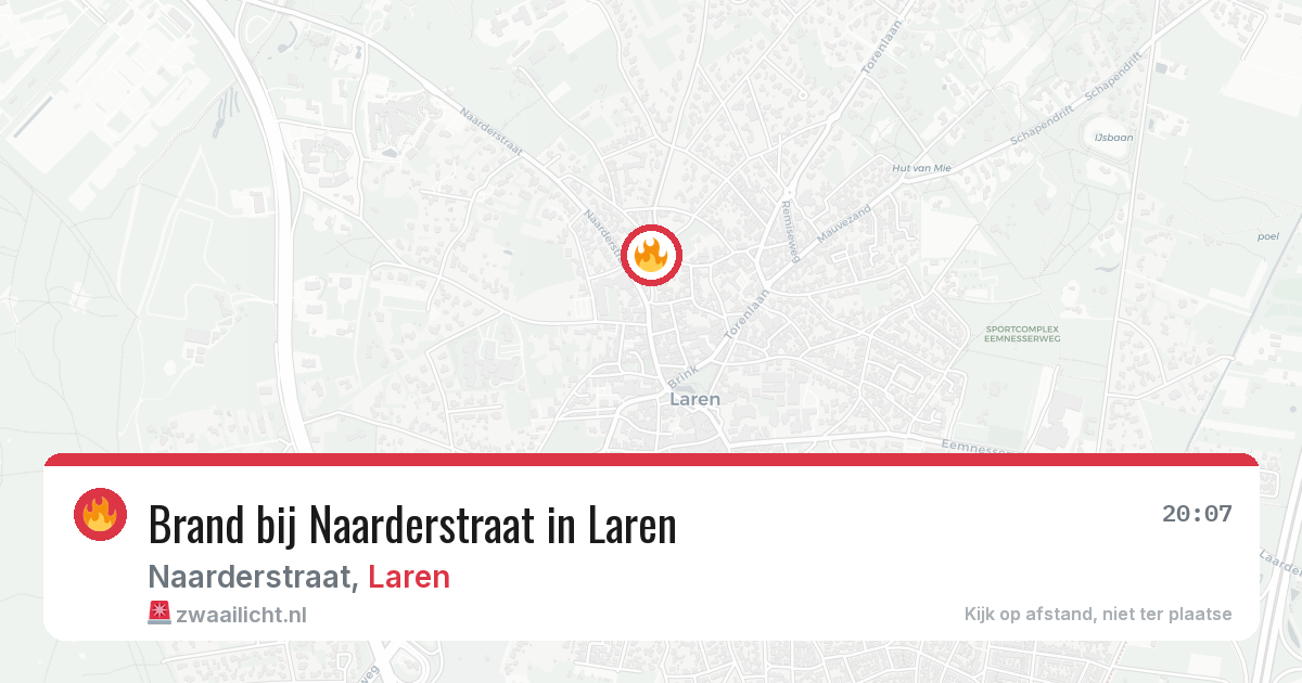 Brand bij Naarderstraat in Laren — 20 apr 2026